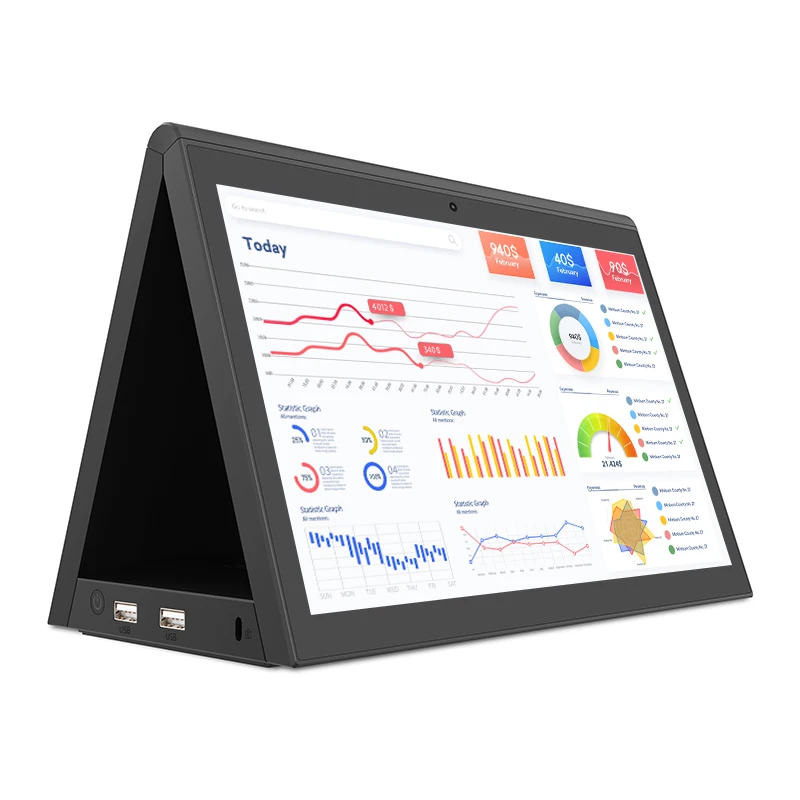Wholesale Touch Double-Sided Screen Android 10.1 Inch Dual Display Digital 250CD Signage Desktop RK3288 OEM