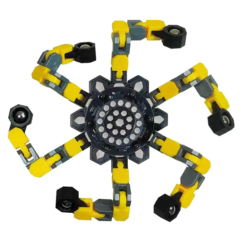 Transformed Fingertip Spinner Colorful Hand Toy Fidget Spinners Chain Toys Stress Relief Sensory Fingertip Toy Robot