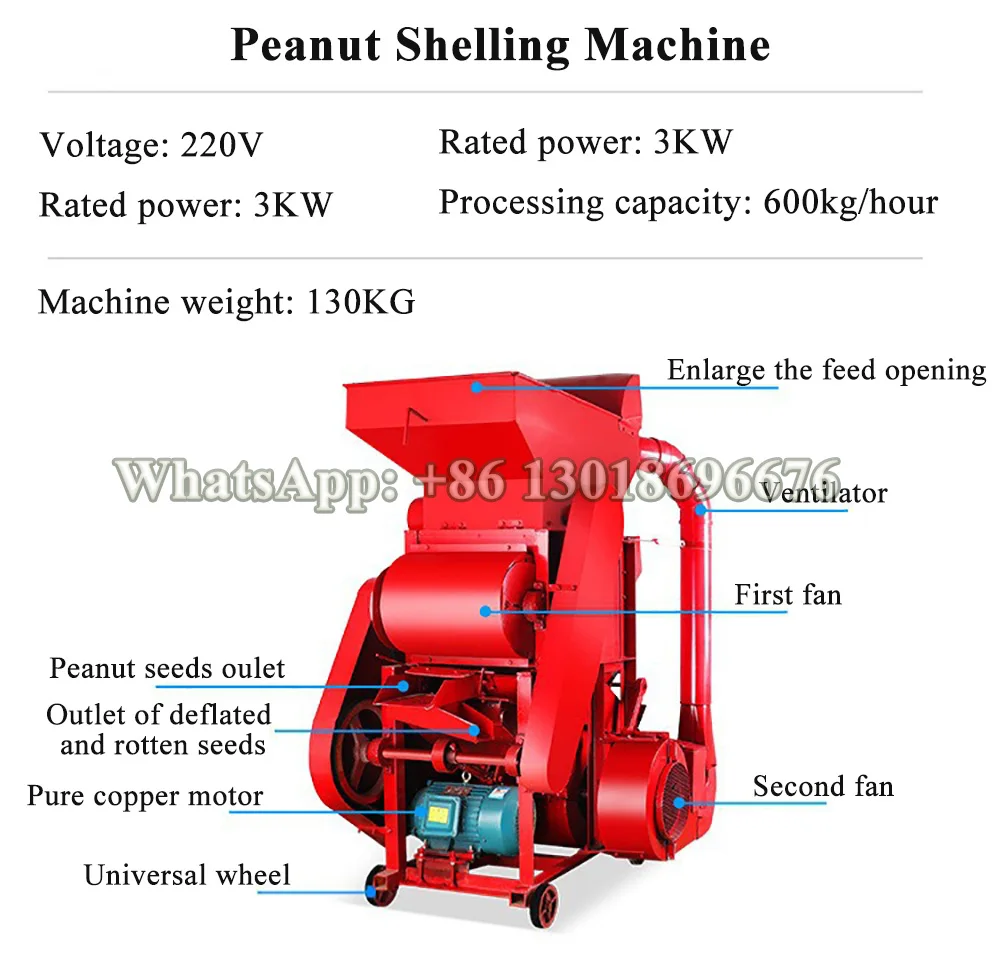 Fully Automatic Ground Nut Groundnut Small Peanut Peel Huller Shell Remove Sheller Machine