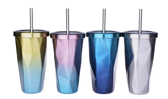  Оптовая продажа 17oz 500ml яркий дорожный с двойными стенками Вакуумный термос из нержавеющей стали бриллиантами стакан кружка кофе чашки