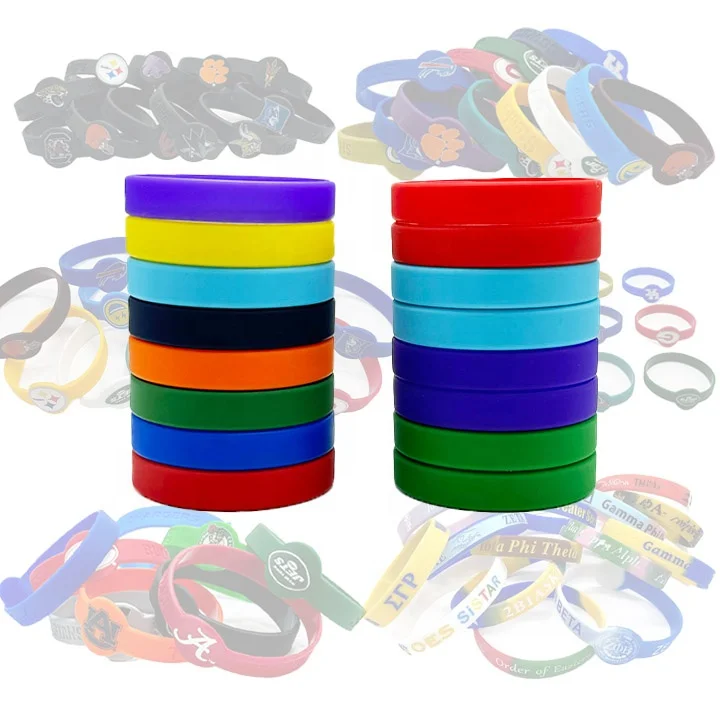 Custom Silicone Bracelets Your Own Rubber Eco-friendly Sports Wristband Custom Name Bracelet Debossed Logo Text Color