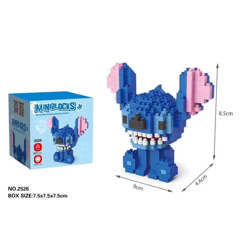 Wholesale Kids Cartoon Stitch Anime Plastic Mini Building Block Model Educational Micro Brick Toys Game