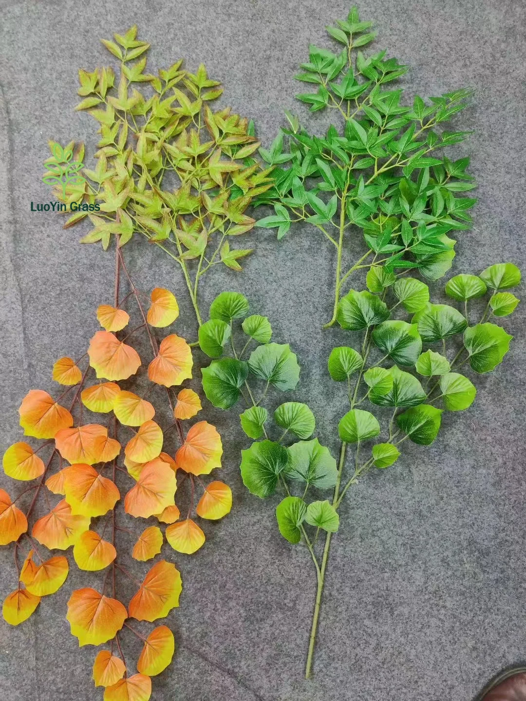 LY Artificial Ginkgo Leaves Stems Fall Leaf Spray Flower Arrangement for Vase Silk Autumn Leaves Stems Fall Decorations