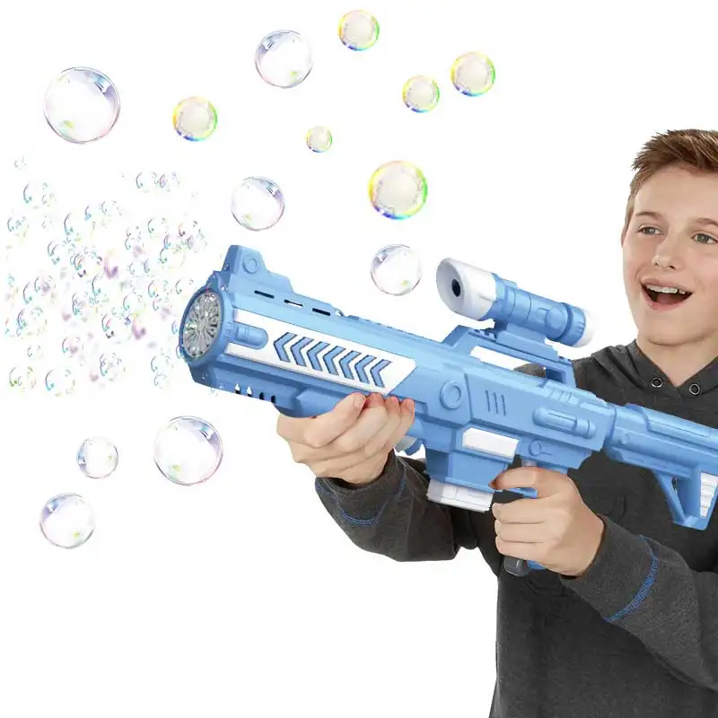 Electric Gun M416 Automatic Bubble Maker Outdoor Bubbles Toys 15 holes Bubble Gun Machine For Kids