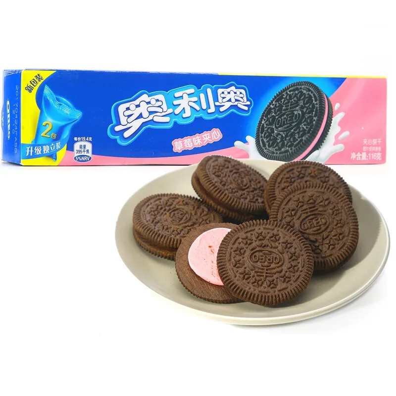 Оптовая продажа, Печенье oreo sweet, печенье со вкусом клубники, 116 г