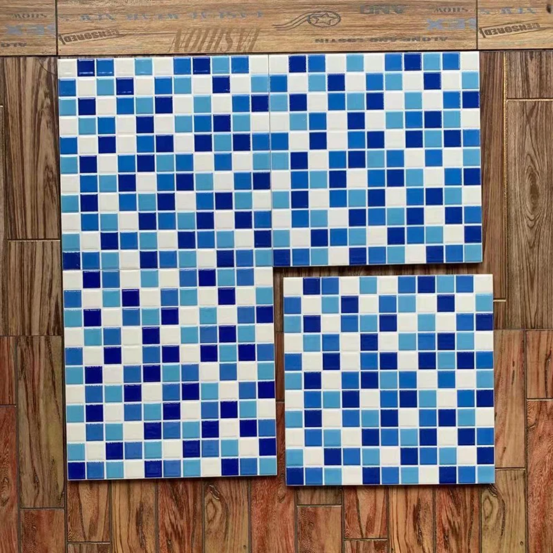 300x300 mm cheap blue ceramic swimming pool tile