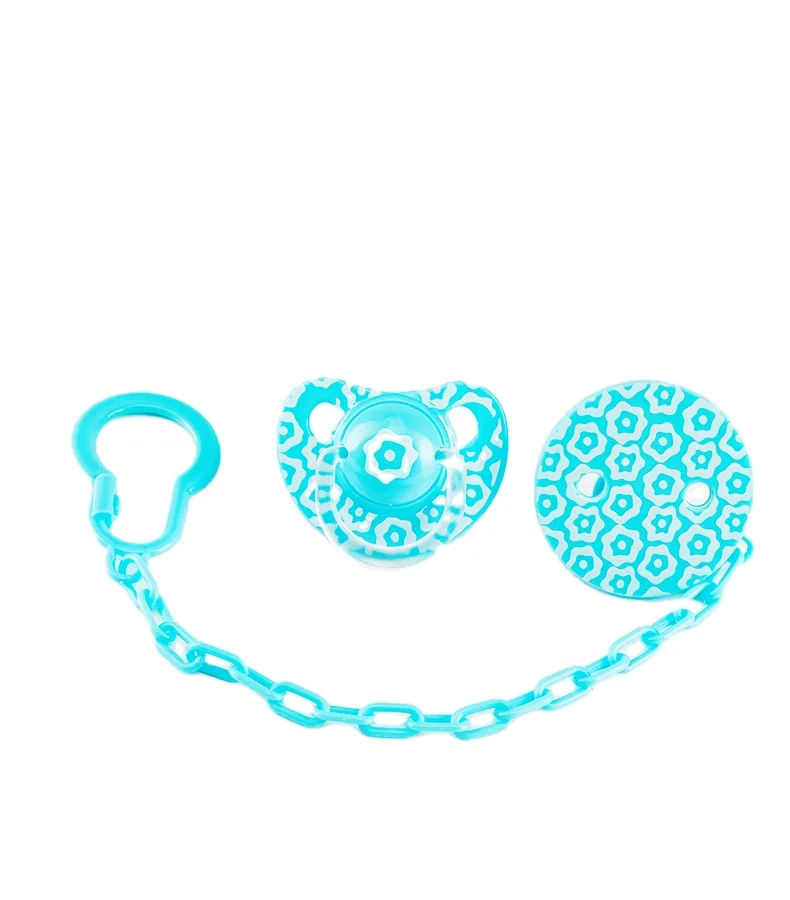 baby mouth- orthodortic silicone pacifier & pacifier clip chain set chewable holder set