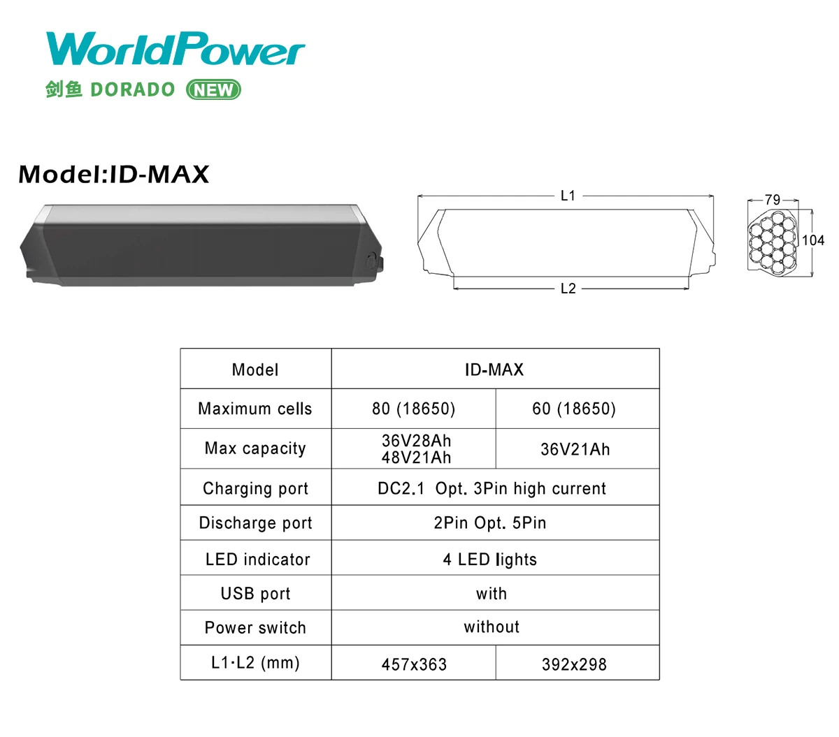 Worldpower OEM 36 V 48V 10AH 15AH 20AH 25AH 30AH 18650 21700 Li-ion Type Lithium Ion Battery