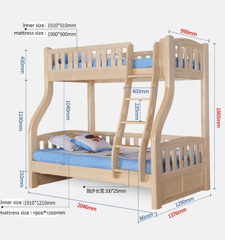 military style cama children bunk bed with stairs wholesale bunk beds for kids/ hotels wooden ladders for bunk beds