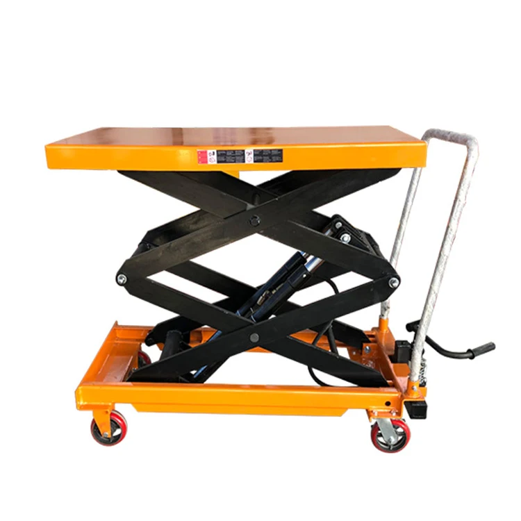 150kg Foot control hydraulic Screw lift platform carrier tools carry cargo Mobile hydraulic lift table