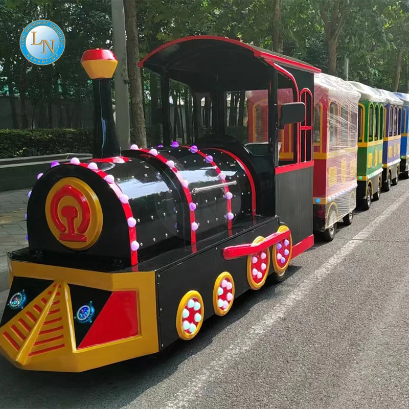 Mechanical Park Outdoor Electric Tourist Trains Happy Car Amusement Rides