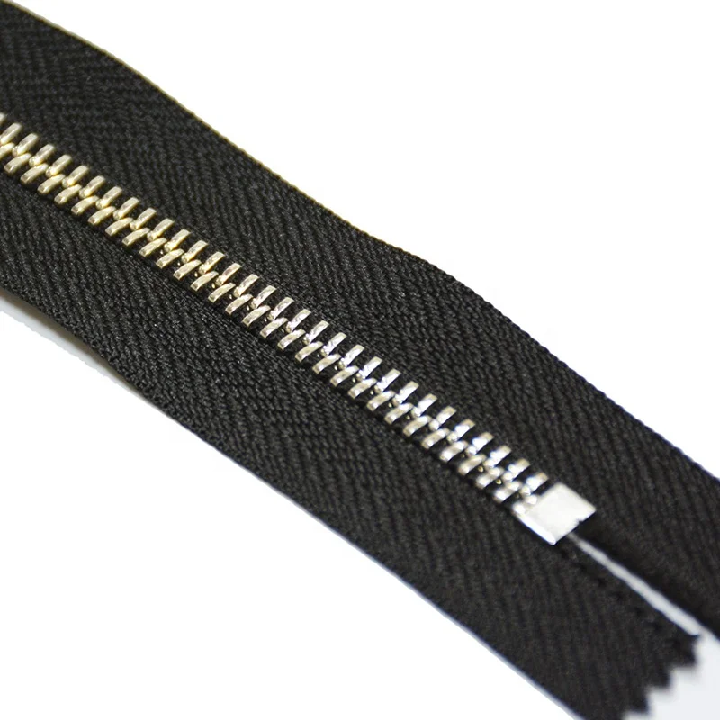 wooshi Zippers Sustainable Shoes Zipper for Bag Brass Zipper Zip Factory Zip Wholesale Price 5# Close End Silver Teeth Metal