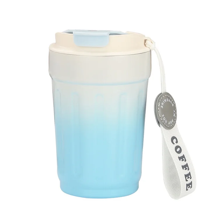New 316 Stainless Steel Insulation Coffee Cup Striped Gradient Color Student Portable Water Cup Wholesale