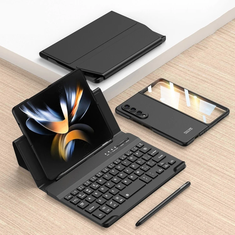 Hot selling GKK Magnetic Folding Phone Keyboard Leather Case with Pen + Phone Case For Samsung Galaxy Z Fold4