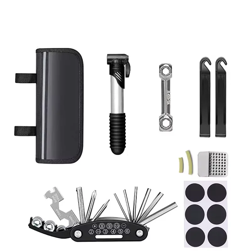 Portable tire pump wrench Glue Mountain Bike repair tire repair kit combination set