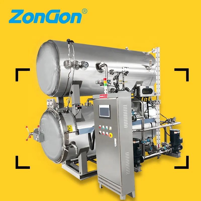 Weifang zongon завод 20 лет золотой поставщик для двойного слоя погружения воды PP кокосовый ретортный стерилизатор