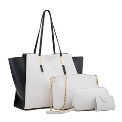 Latest fashion pu leather handbag sets 4 pieces lady hand bags female hand simple wild messenger shoulder bag women hand bags