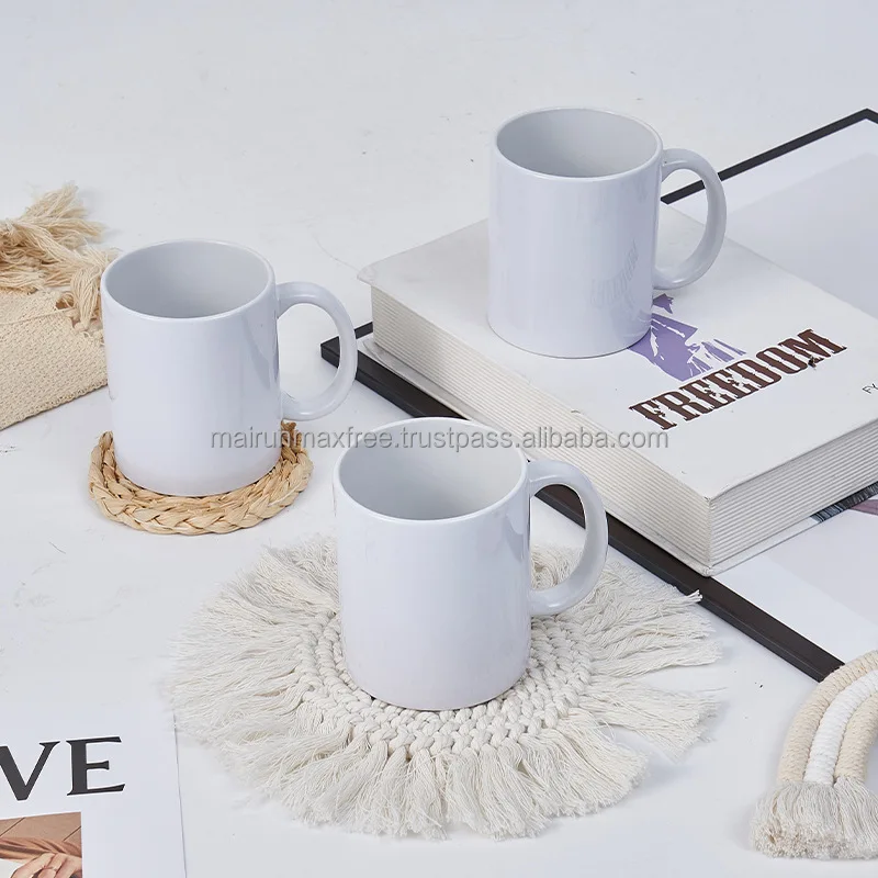 US Wholesale Custom Logo 11oz/15oz High Quality White Sublimation Blanks Product Ceramic Tea Coffee Christmas Ceramic Mug