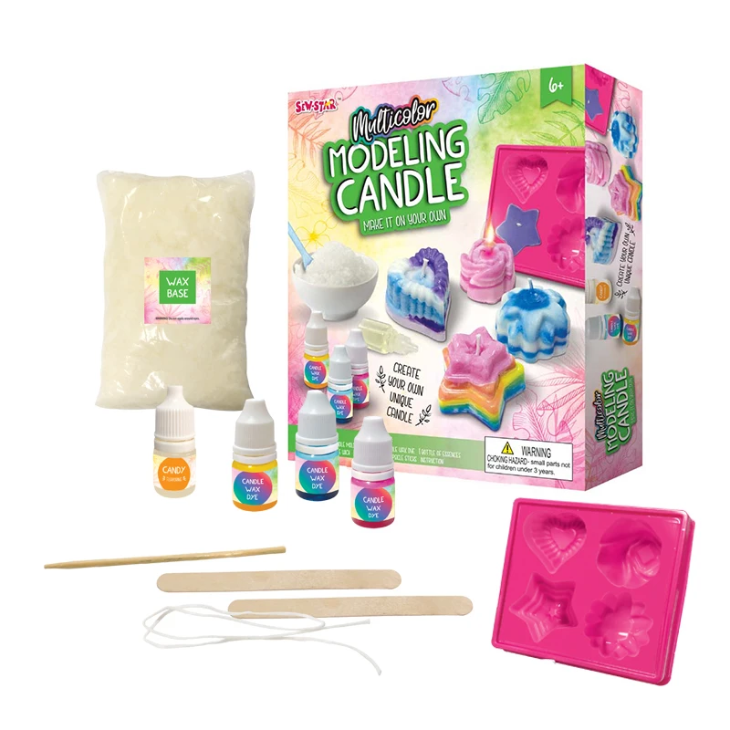 Make Your Own  Supplies Arts and Crafts Multi-color Cire De Soja Soy Wax DIY Candle Making Kit for Kids