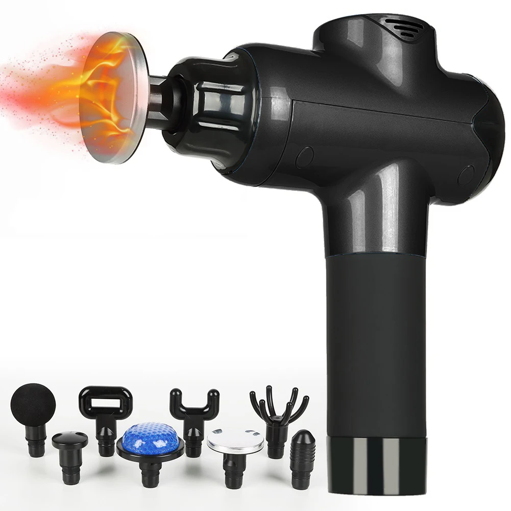 2021 Deep Tissue Heated Massage Gun Vibration Body Massager 20 Speed Fascia Muscle Massage Gun
