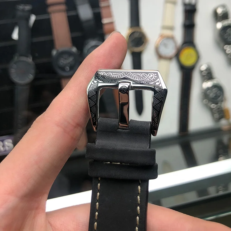 RTS no moq stainless steel retro punk black carving pattern skeleton seagull st1646 mechanical automatic movement watch man