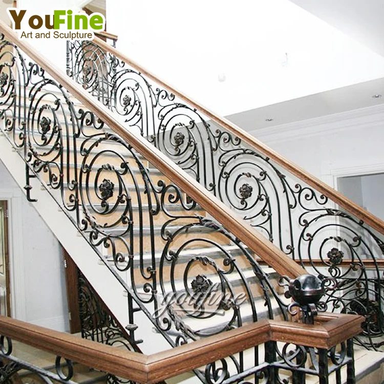 Outdoor modern wrought iron balcony handrail design