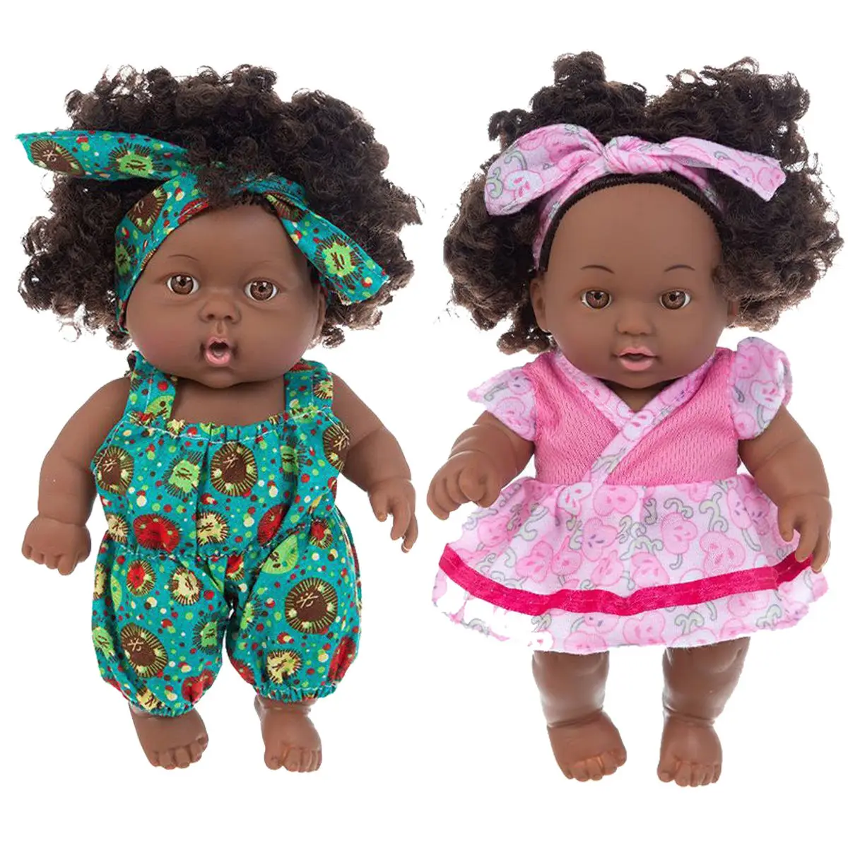 Cheap Price 8 Inch African Reborn Baby Girl Toys Dolls Silicone Baby Black American Girl Doll Toys For Kids Action Toy Figures