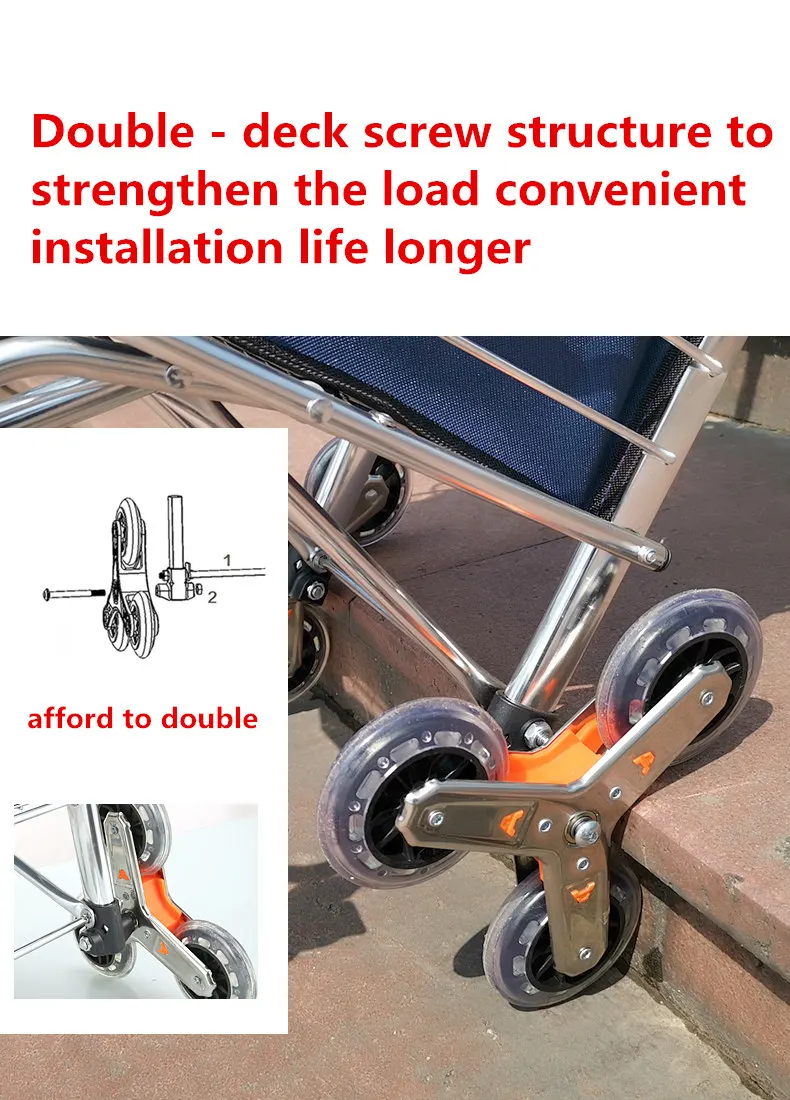 Aluminium alloy 3 - wheeled supermarket shopping cart folding shopping cart