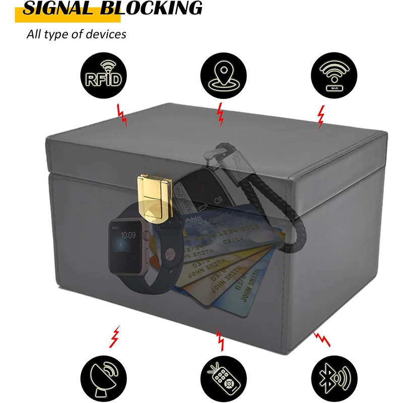 Quality PU Leather RFID Signal Blocking Faraday Box Shielding for Phone Key