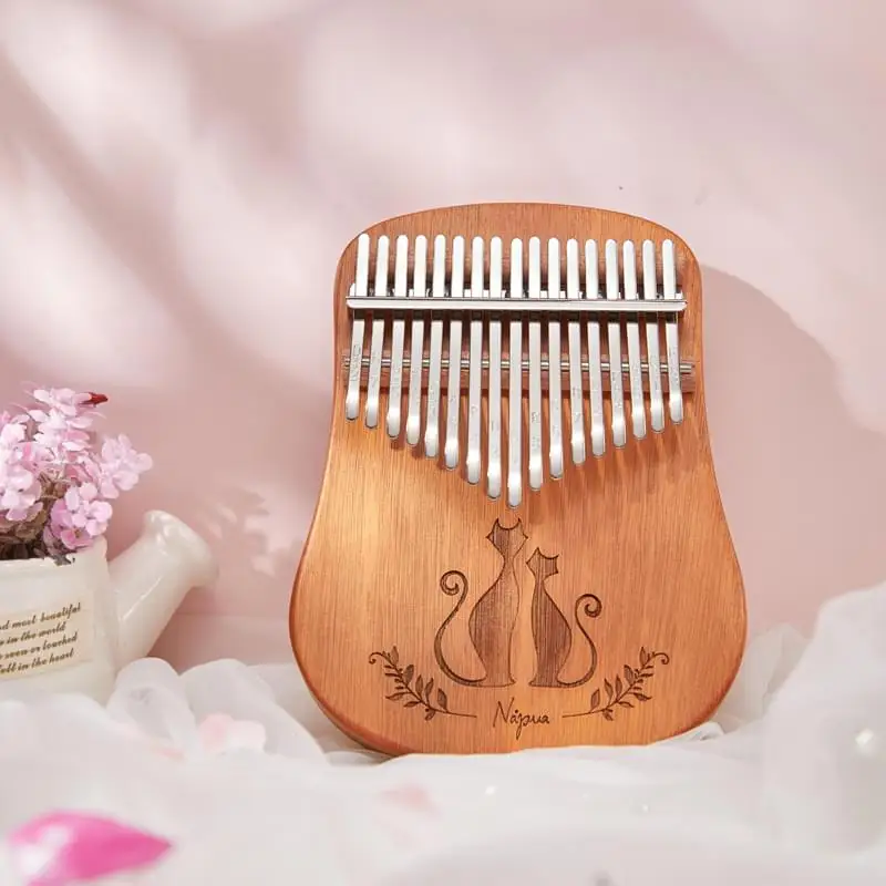 cega best selling guiro musical instrument solid mahogany plate 17 keys plate kalimba ares thumb piano