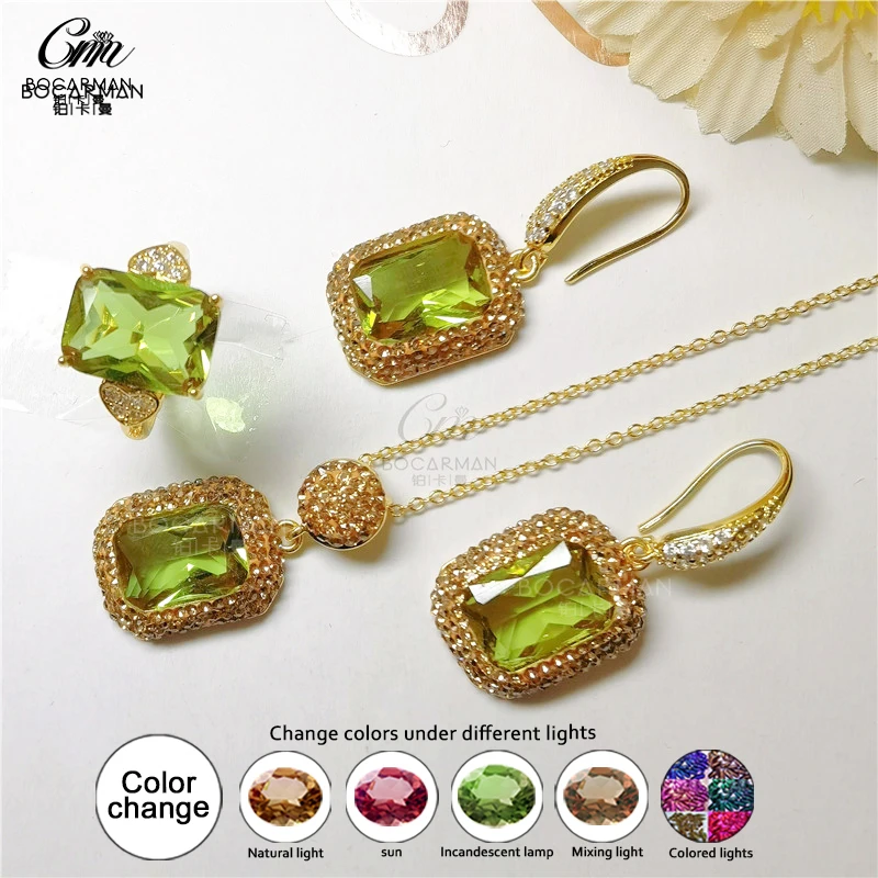 Artificial gemstone manufacturers Turkey color colored stone bauxite light color Sudan stone jewelry set