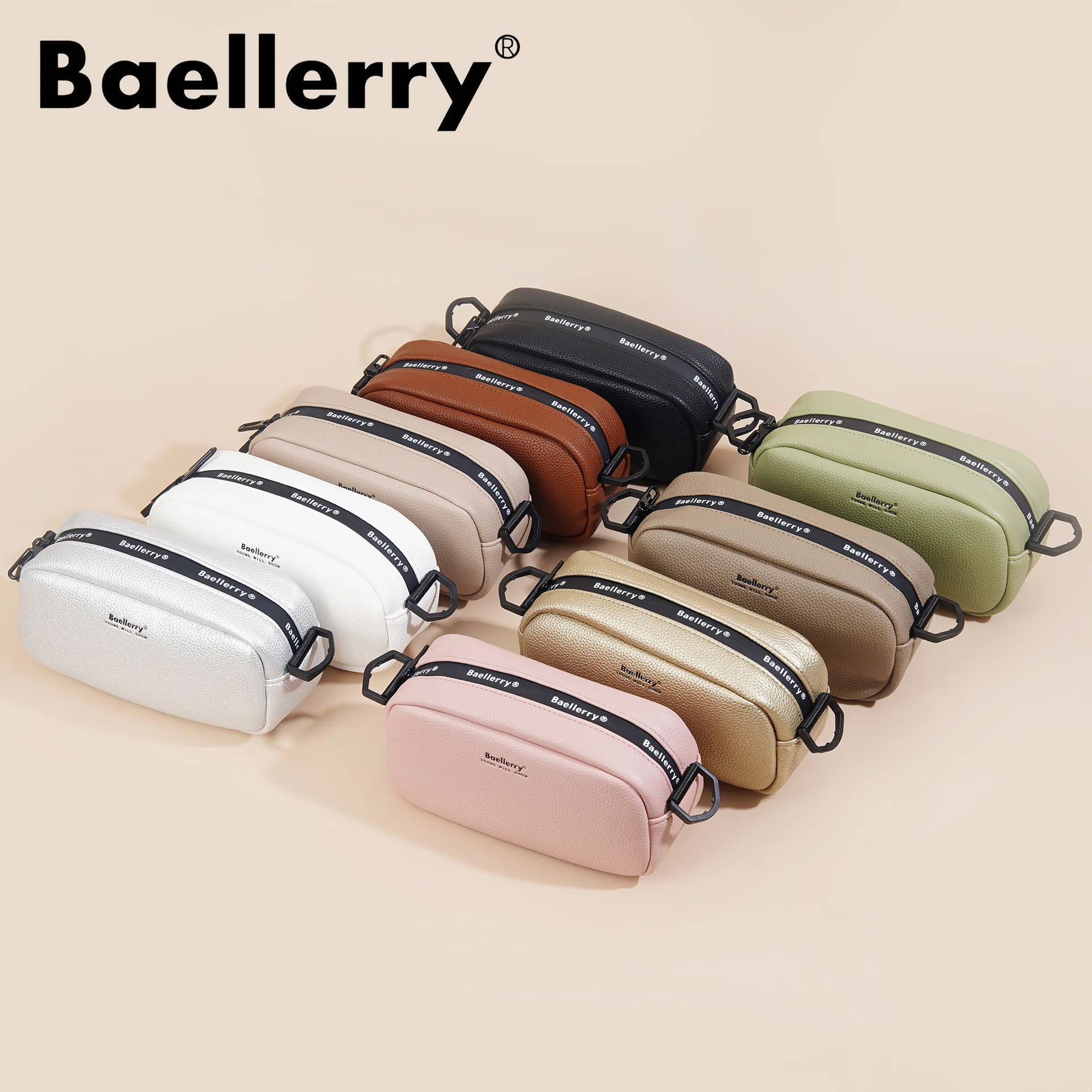 Baellerry New Fashion Small Messenger Women Camera Female Ladies Crossbody PU Leather Shoulder Bag Crossbody Cell Phone
