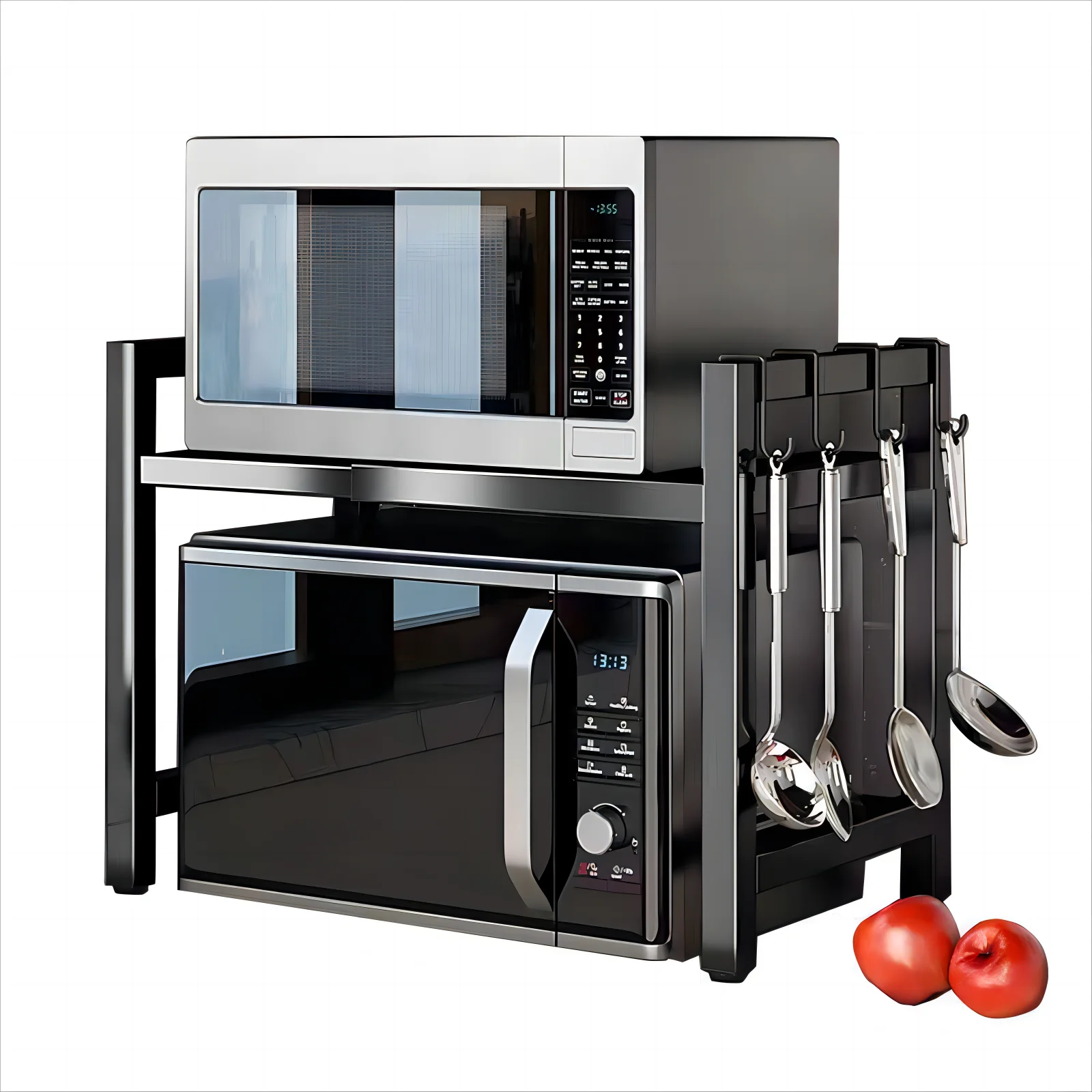 Direct Wholesale Microwave Oven Rack Shelf Stand Multi Purpose Carbon Steel Kitchen Organizer
