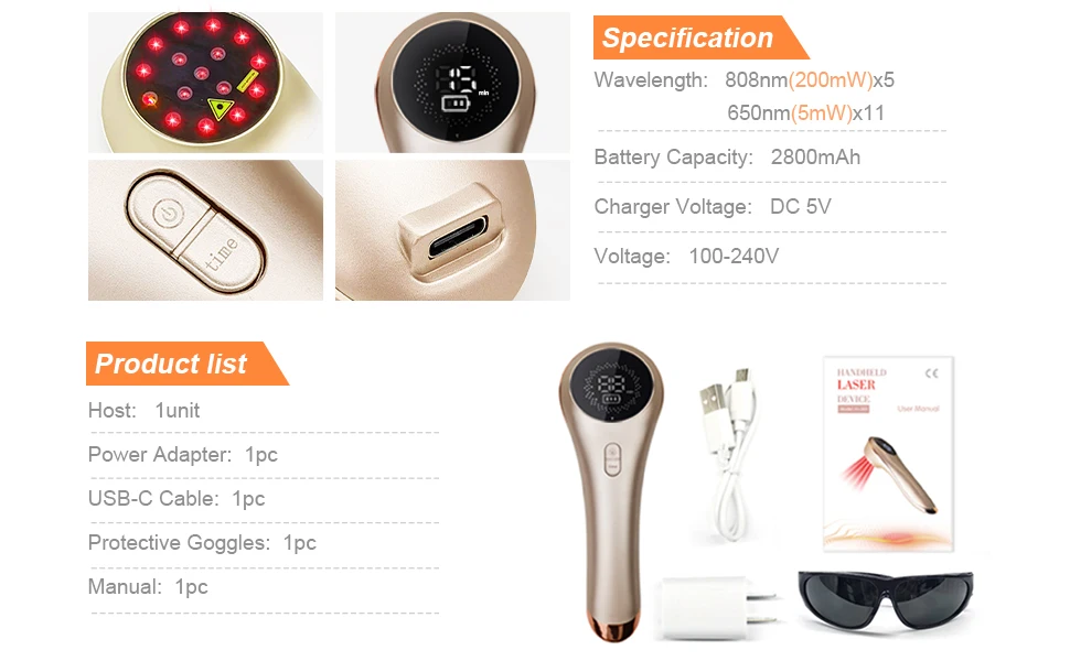 Лазерное терапевтическое устройство 808 нм класса 3b для собак и лошадей снятия боли