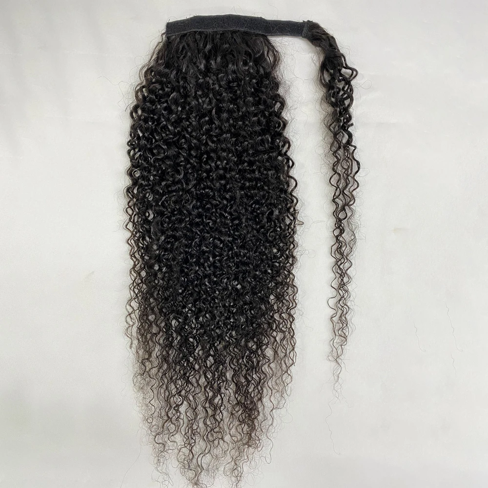 Wholesale Ponytail Hair Long Wavy Curly Ponytails Natural Wrap Around Drawstring Ponytails For Black Women