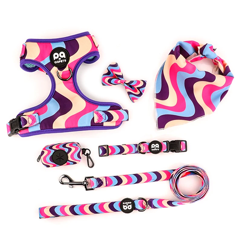 Wholesale Harnesses For Dogs Neoprene Luxury Dog Collar And Leash Set High Quality Designer Custom Dog Supplies Pet Harness Vest