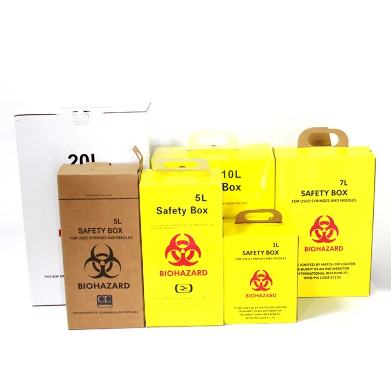 3l 5l 7L10l 15l 20l Sharp Boxes Medical waste container box collection Safety box for syringe 5 liter