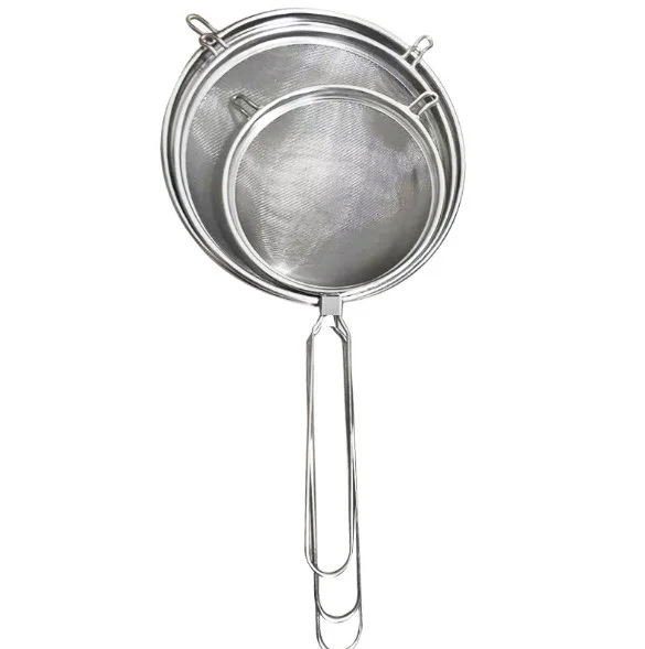 7 12 14 16 18 20 24 CM Stainless Steel Wire Mesh Strainer Powder Flour Sifter Skimmer for Cooking Frying