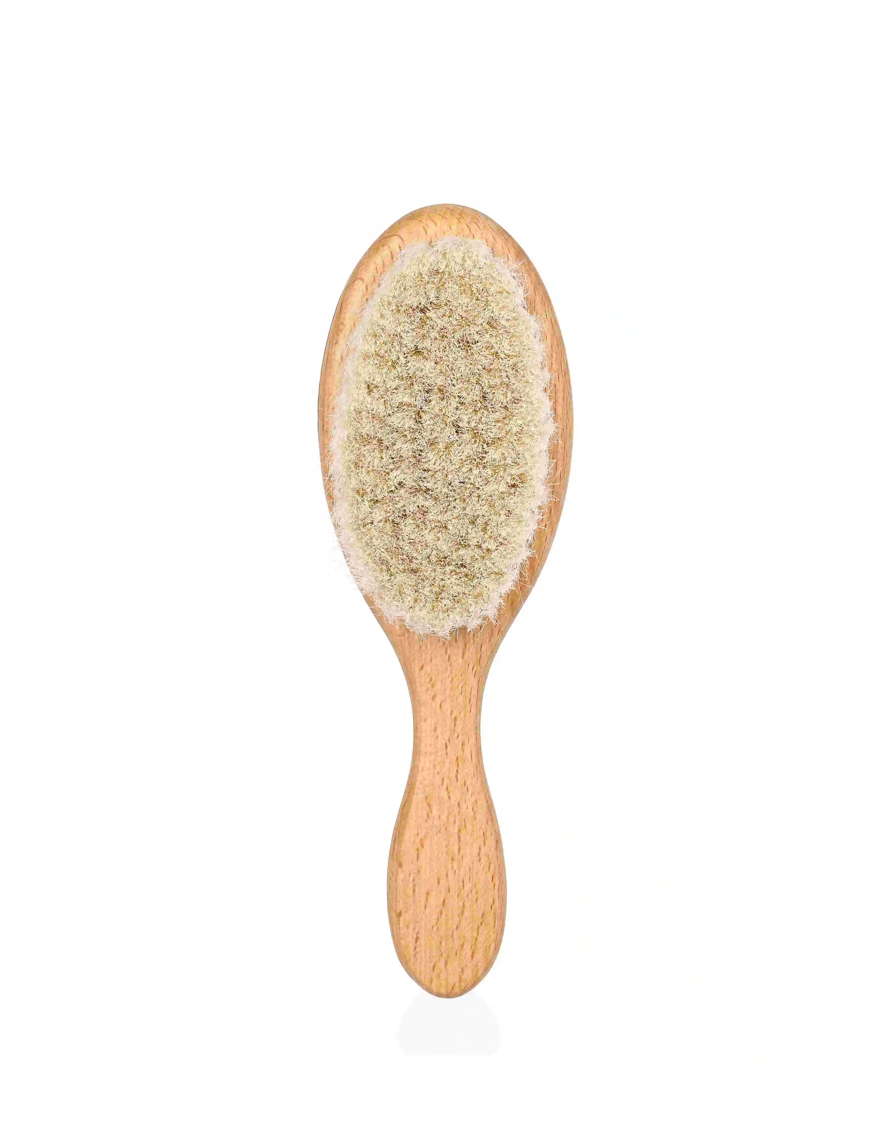 Round Beech Wool Cleaning Brush Wholesale for Baby Shampoo and Bath