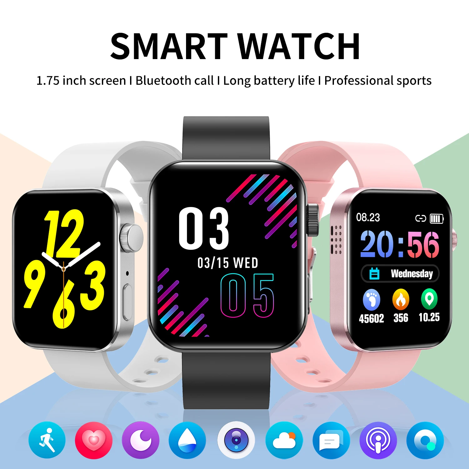 1.75 touch screen Smart Watch  support calling  fitness Android for iPhone smart watch