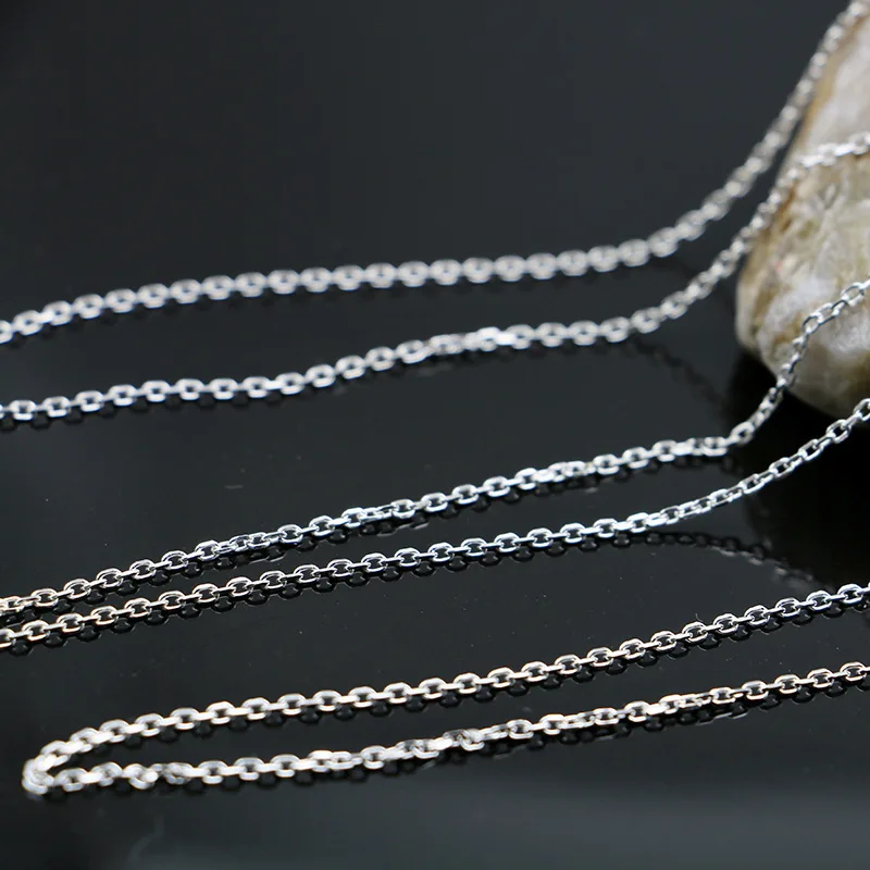 1meter  2-6mm 925 Sterling Silver Diamond Cutting Cross Chain For Women Jewelry Making