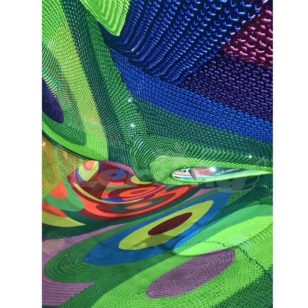Handknitted Rope Kids Area Indoor Playground Baby Bed Crochet Kids Ropeland Play Area Hanging Rainbow  Equipment Park Toddler