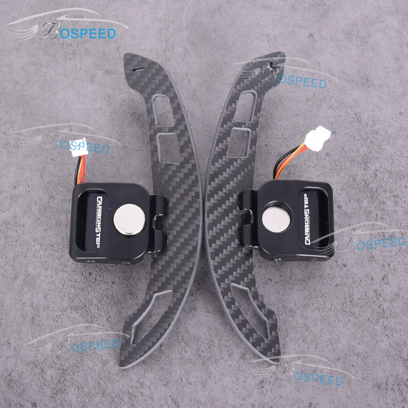 SK Custom Car Led Carbon Fiber Magnetic Paddle Shifters For Audi A3 A4 A6 A7 Q5 RS3 TT RS4 R8 Steering Wheel Extension Universal