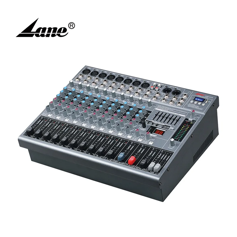 Lane GMX-12/2D Good Quality USB Interface DJ Mixing Board 12 Channel  powered Audio Mixer Amplifier