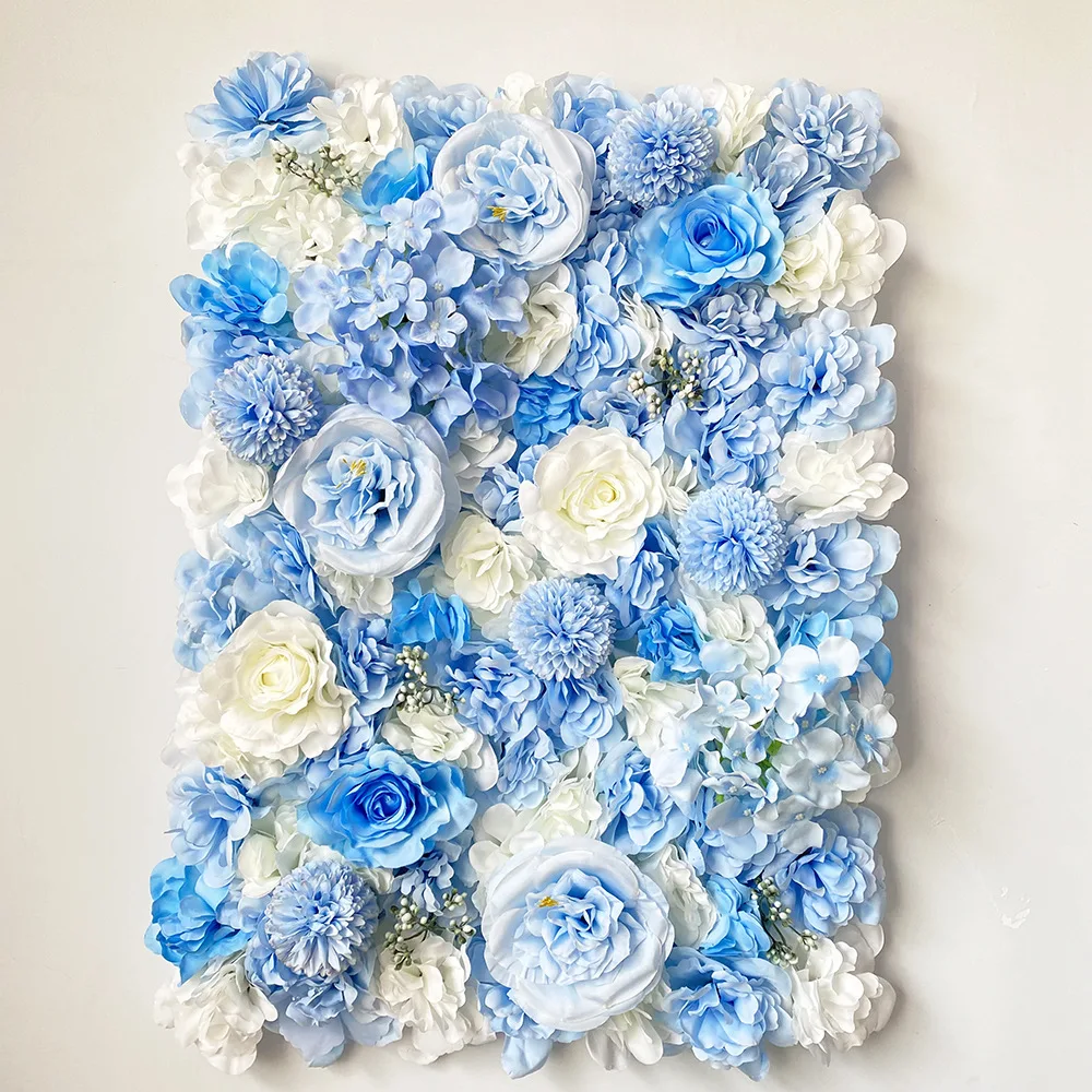 40*60cm High Quality Artificial Flower Wall Panels For Wedding Venue Decoration 3D Silk Flowers Black Flower Wall