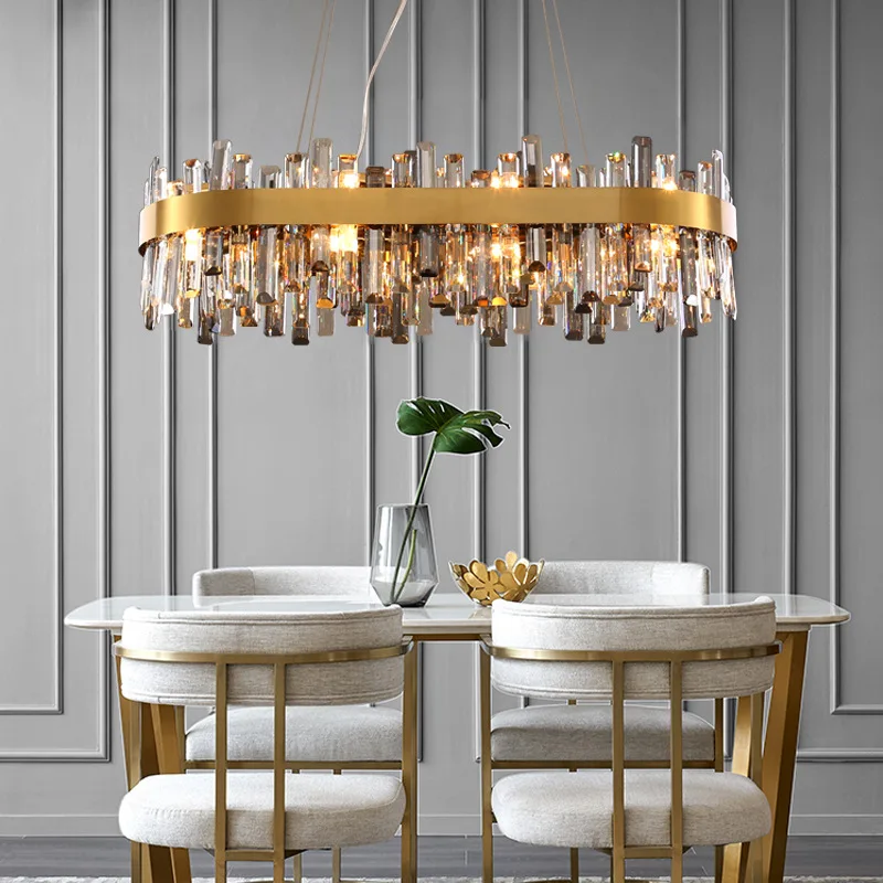 Zeal Lighting Contemporary gold pendant lighting fixtures led ceiling k9 crystal modern chandeliers
