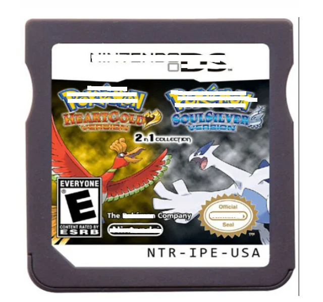 
Free Shipping HeartGold SoulSilver 2 in 1 combination Video Game Cartridge Cards for DS Games Console 