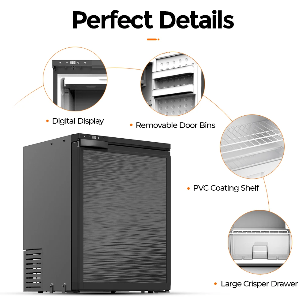 Alpicool CR65 Upright Dual-zone 12 Volt Car RV Camper Refrigerator 65L DC Cooler Compressor Mini Fridge For Car RV