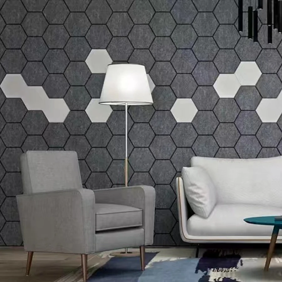 Hexagon Polyester Fiber Acoustic Panel Soundproof Wall Absorbing Panels Sound Insalution Acoustic Felt Panel