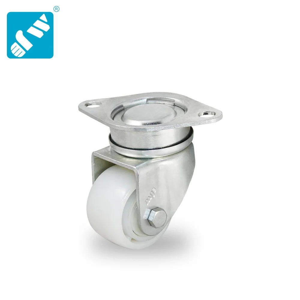 250kgs Medium Duty Loading 58/70mm White Nylon Wheel Swivel Diamond Top Plate Airport Conveyor Caster Wheel